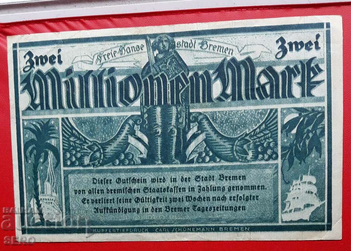 Τραπεζογραμμάτιο-Γερμανία-Βρέμη-2.000.000 μάρκα 1923