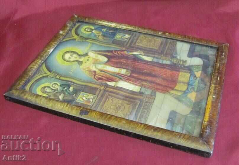 Auction 19th century Christian Icon-Color Lithograph "St.Stephania" Auction 19th century Christian Icon-Color Lithograph "St.Stephania"