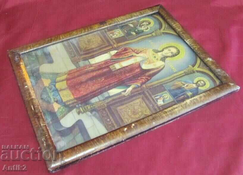 19th century Christian Icon-Color Lithograph "St.Stephania" - 5 19th century Christian Icon-Color Lithograph "St.Stephania" - 5