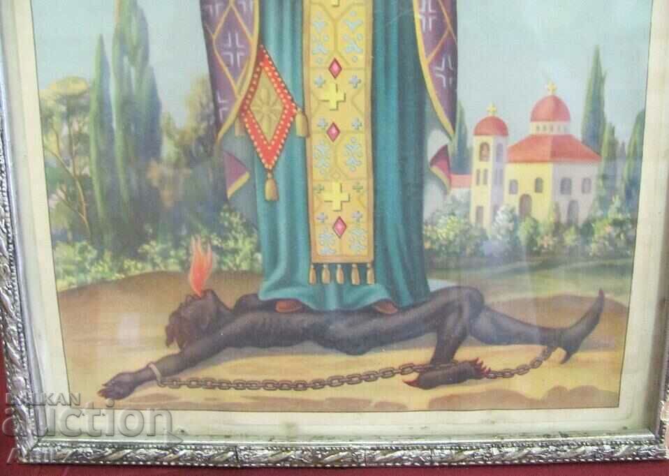 Livrarea Litografia colorată cu icoană creștină din secolul al XIX-lea „Sf. Haralampi” Livrarea Litografia colorată cu icoană creștină din secolul al XIX-lea „Sf. Haralampi”