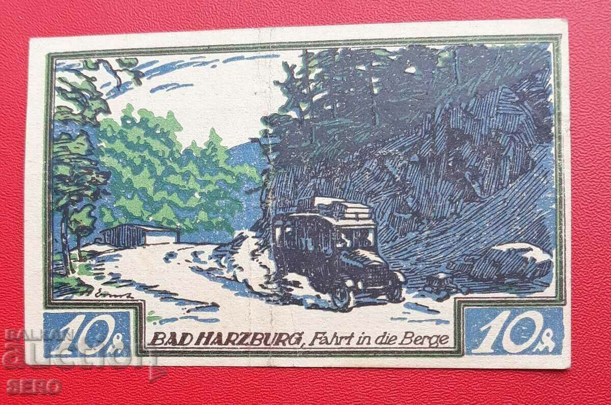 Банкнота-Германия-Брауншвийг-Бад Харцбург-10 пфенига 1921