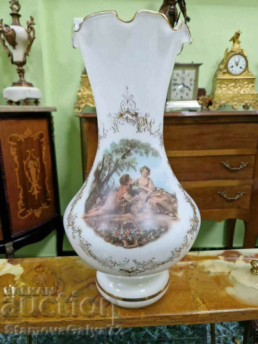 Superb Antique Belgian Opaline Vase