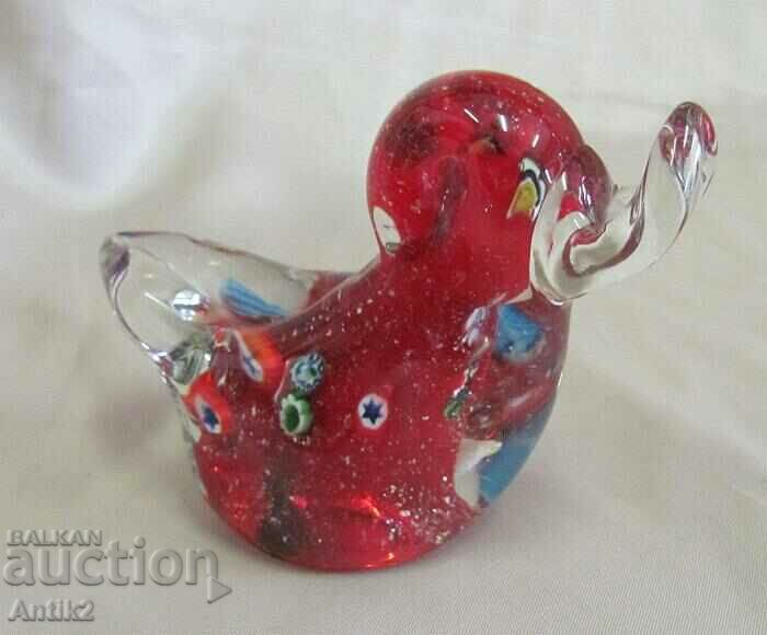 Vintich Murano Crystal Glass Figurine - Duck