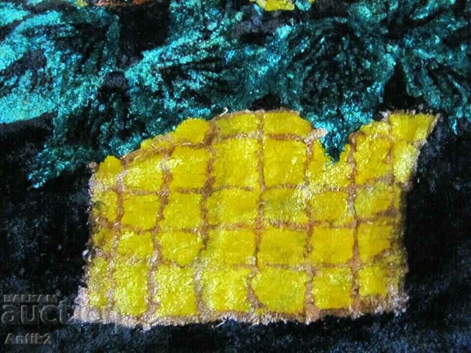 Auction 70's Embroidered Fukana Pillow - Flowers Auction 70's Embroidered Fukana Pillow - Flowers