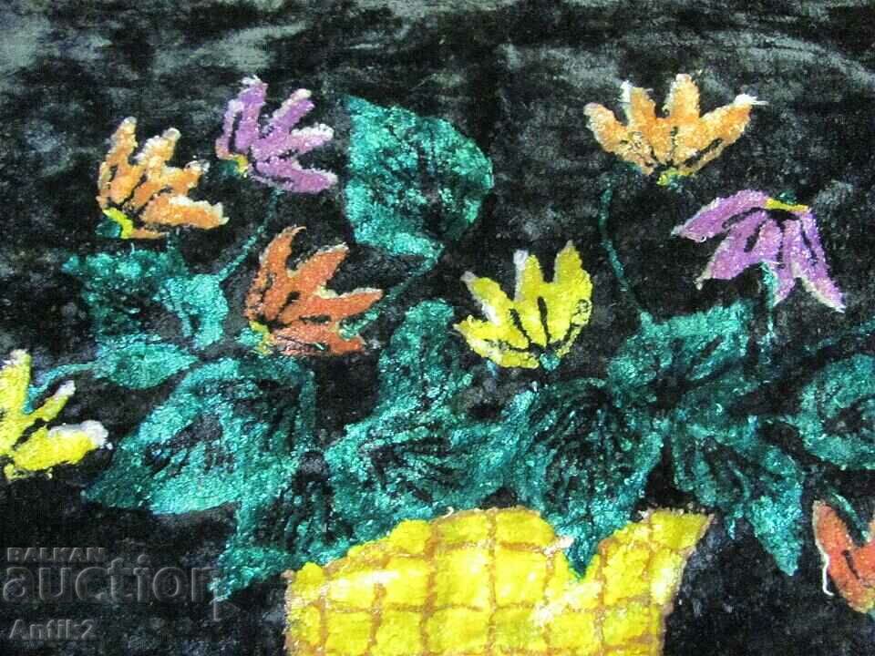 Delivery of 70's Embroidered Fukana Pillow - Flowers Delivery of 70's Embroidered Fukana Pillow - Flowers