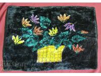 70's Embroidered Fukana Pillow - Flowers