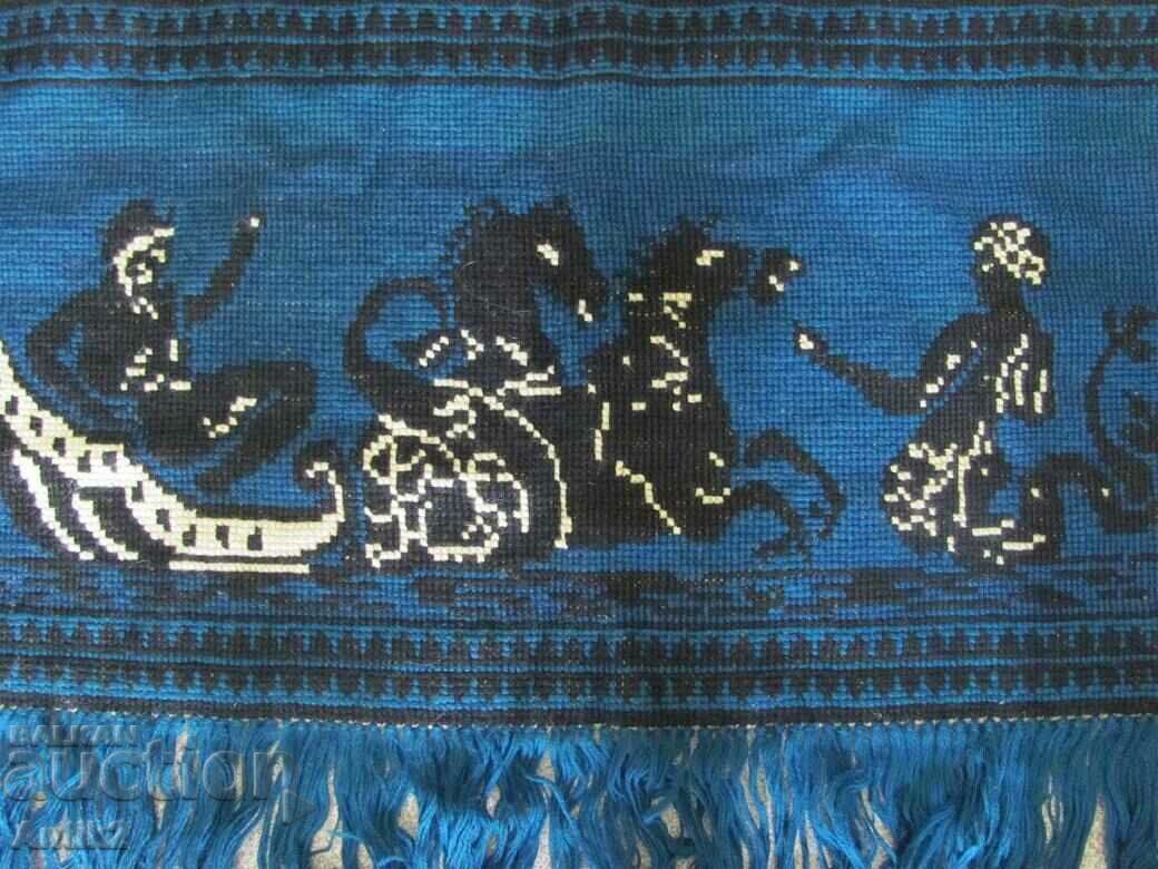 Auction 20's Hand Embroidered Carpet Wall Rug Auction 20's Hand Embroidered Carpet Wall Rug