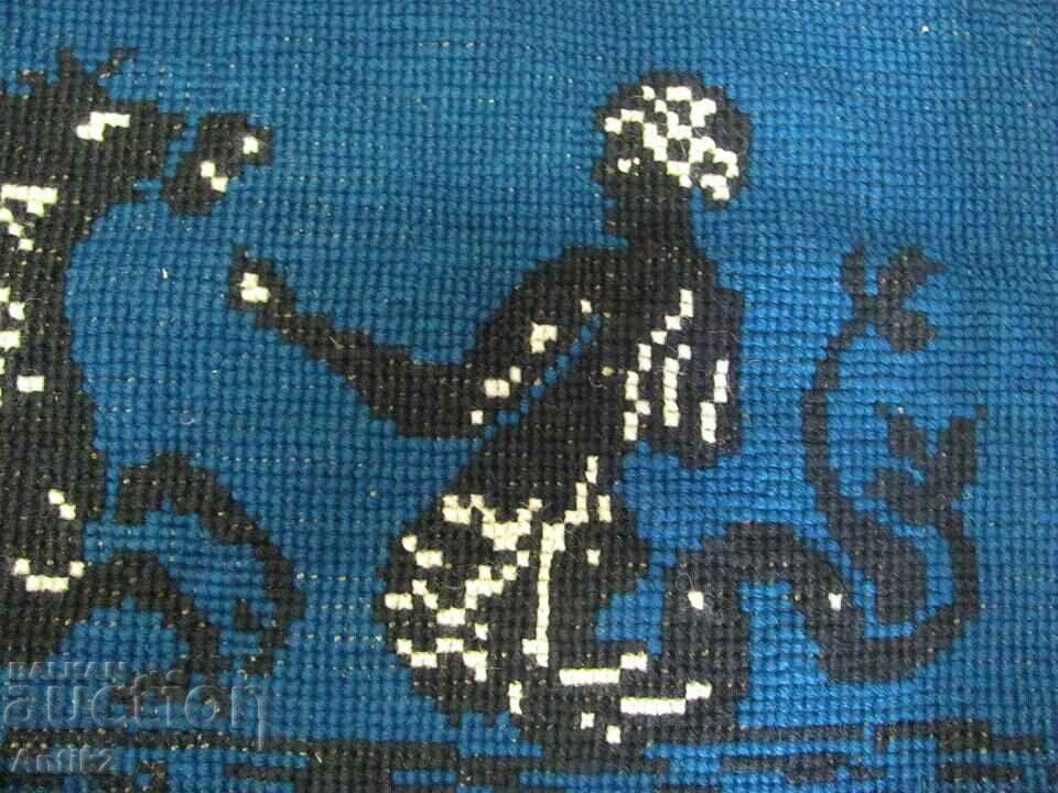 20's Hand Embroidered Carpet Wall Rug - 5 20's Hand Embroidered Carpet Wall Rug - 5