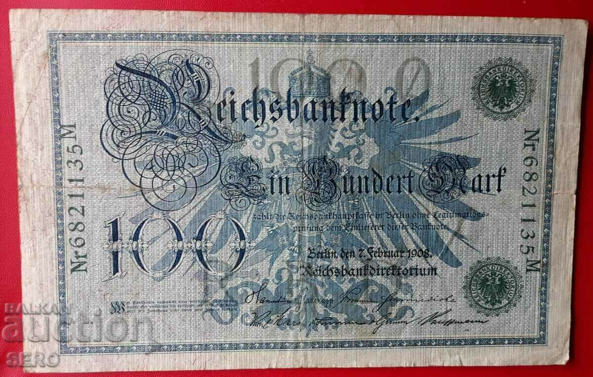 Bancnotă-Germania-100 mărci 1908