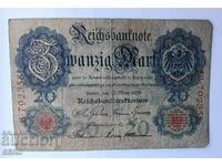 Банкнота-Германия-20 марки 1906-мн.рядка