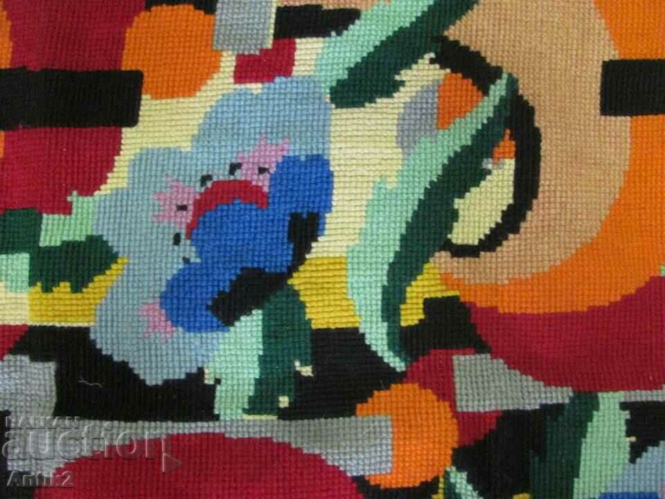 Auction  20's Hand Embroidered Carpet Wall Rug