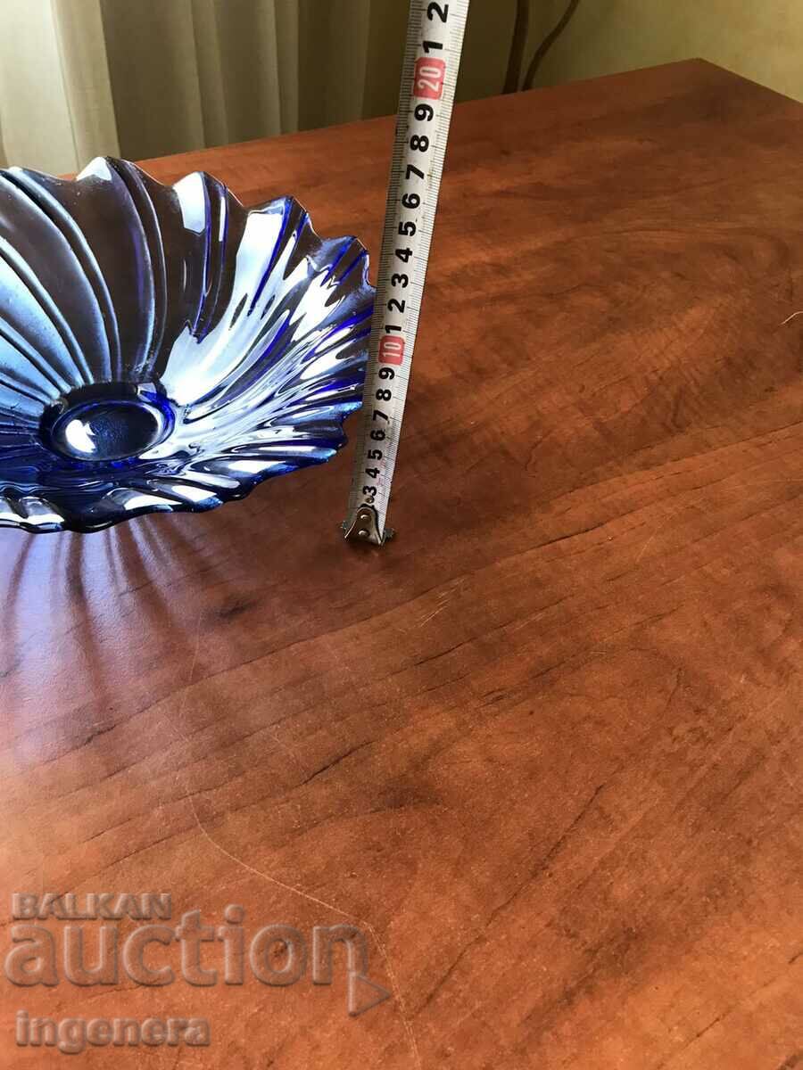 Auction  FRUCTIERA SALATIERA THICK EMBOSSED GLASS BULGARIA