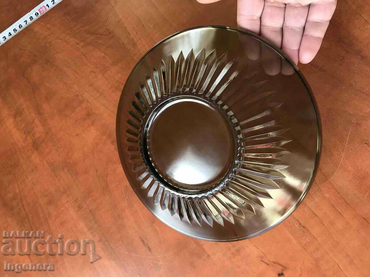 FRUCTIERA SALATIERA THICK EMBOSSED GLASS BULGARIA - 5 FRUCTIERA SALATIERA THICK EMBOSSED GLASS BULGARIA - 5