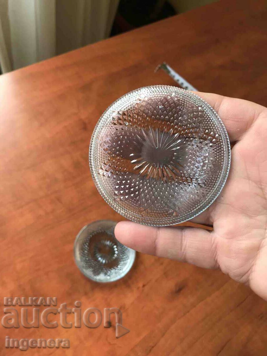 Auction  GLASS PLATE FOR WHITE SWEETS FROM SOTSA BULGARIA - 2 PCS.