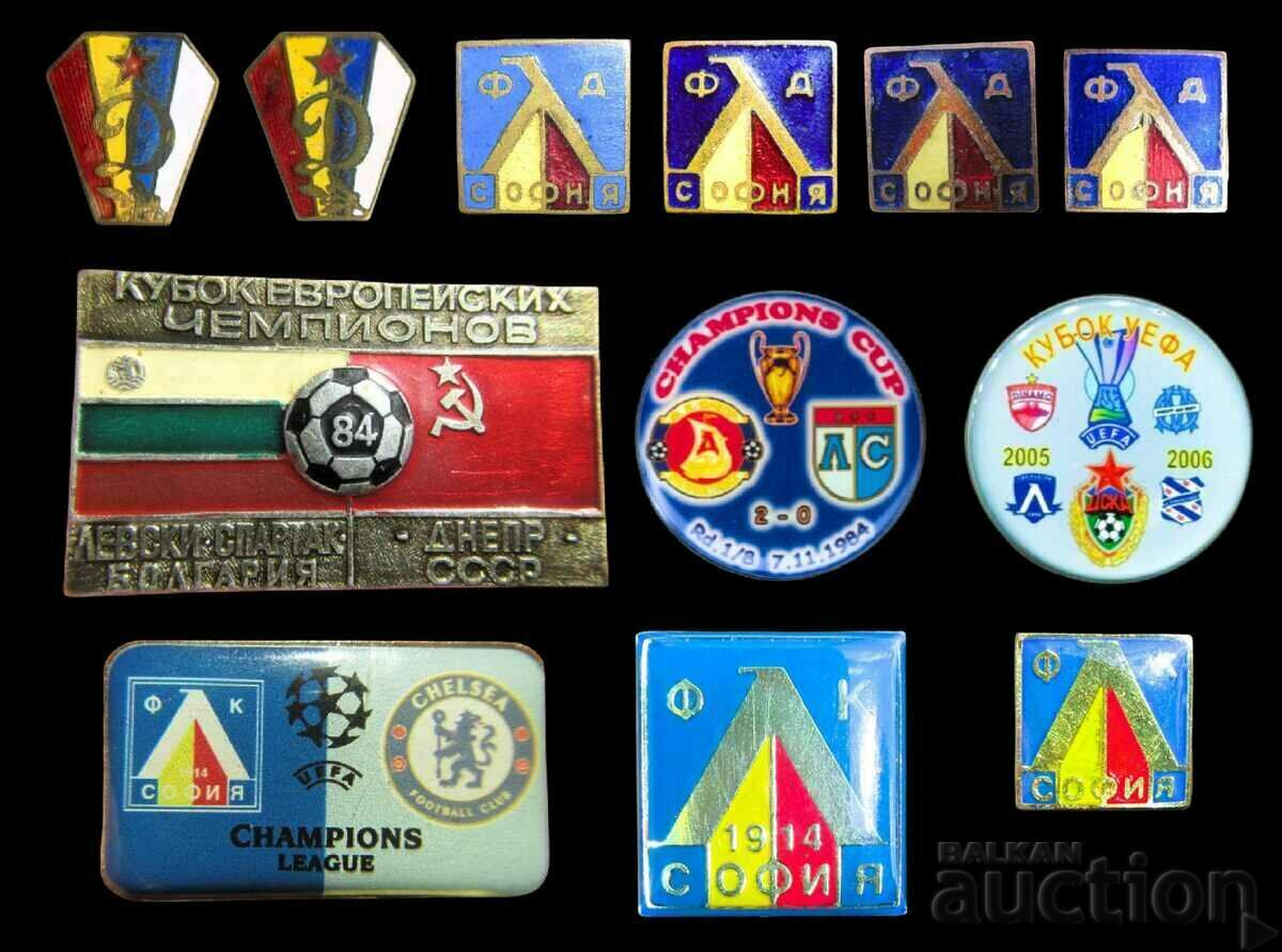 LEVSKI SOFIA 1914 - Collection of 12 Old Football Badges