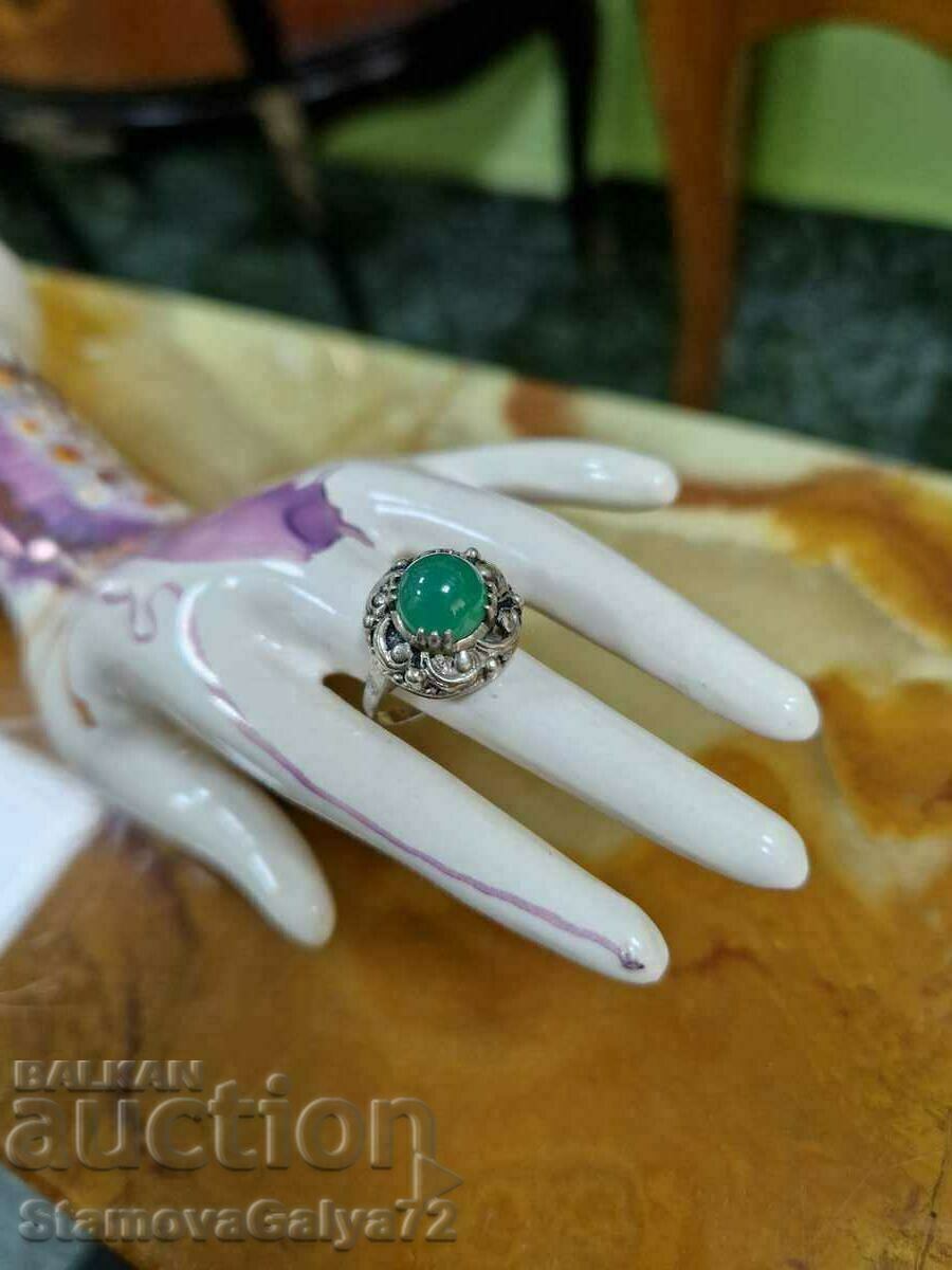 A wonderful antique silver ring - 5