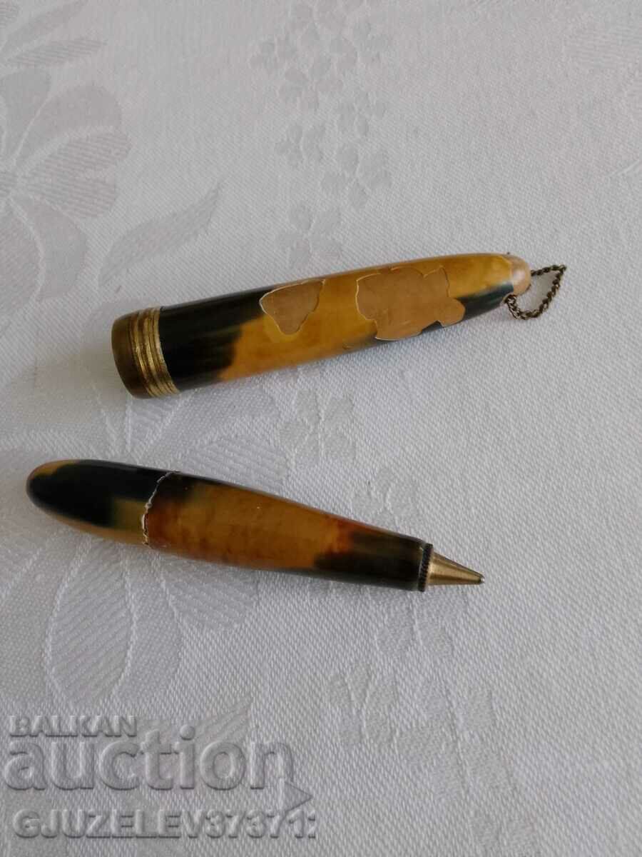 Antique Leopard Print Celluloid Mini Pen