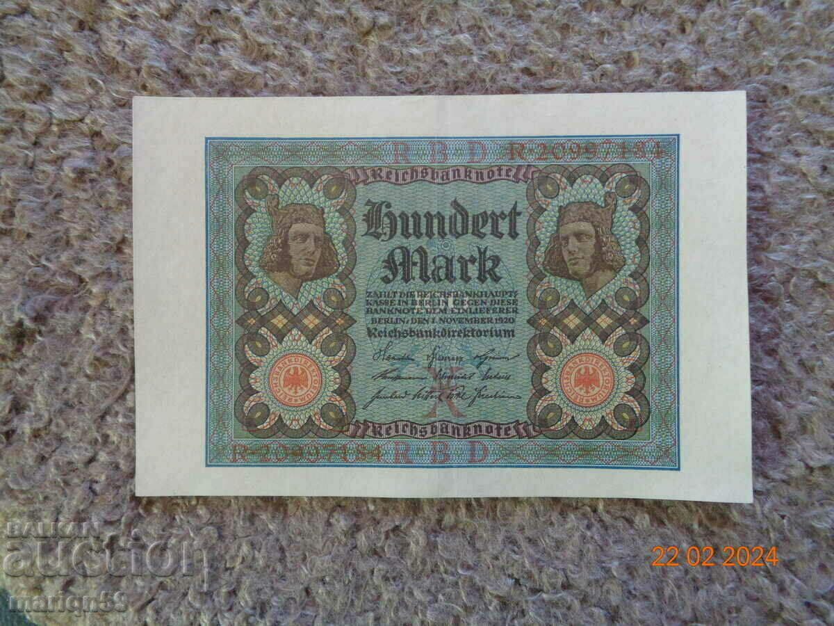 100 Mark - 1920 AUNC 100 Mark - 1920 AUNC
