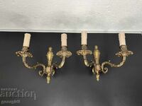 A pair of French ROCOCO bronze wall lamps. #5119