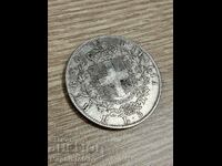 5 lire 1878, Italia - monedă de argint