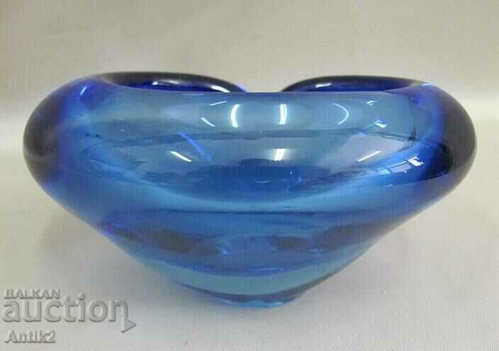 Scrumiera din cristal Art Deco anii '30 Boemia - 5 Scrumiera din cristal Art Deco anii '30 Boemia - 5