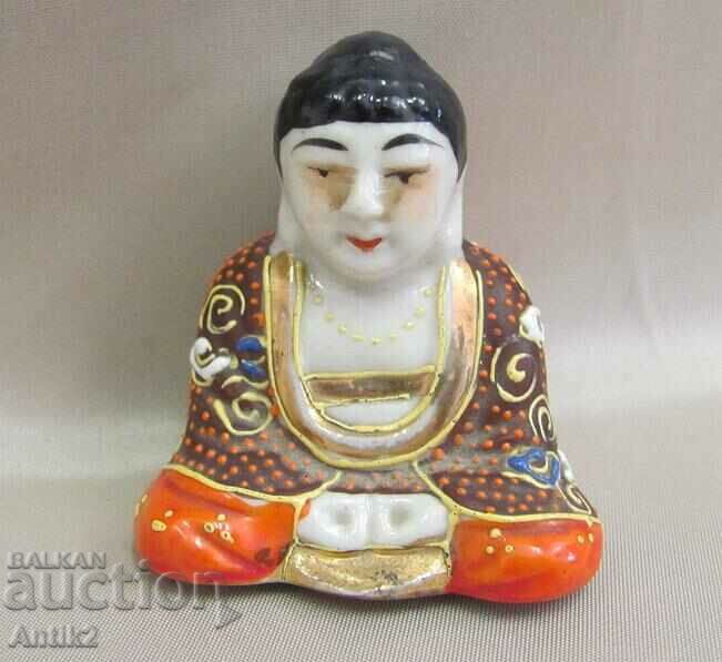 19th Century Mini Porcelain Buddha Figure Japan