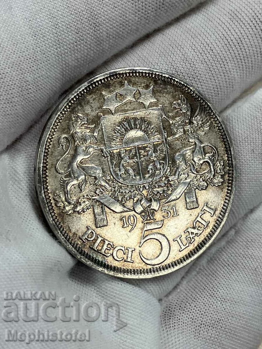 5 lat 1931, Λετονία - ασημένιο νόμισμα