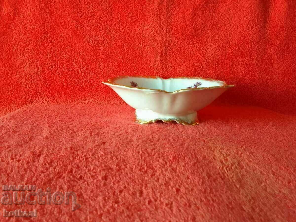 Auction Old porcelain bonbonniere bowl marked Bavaria Gilt Auction Old porcelain bonbonniere bowl marked Bavaria Gilt