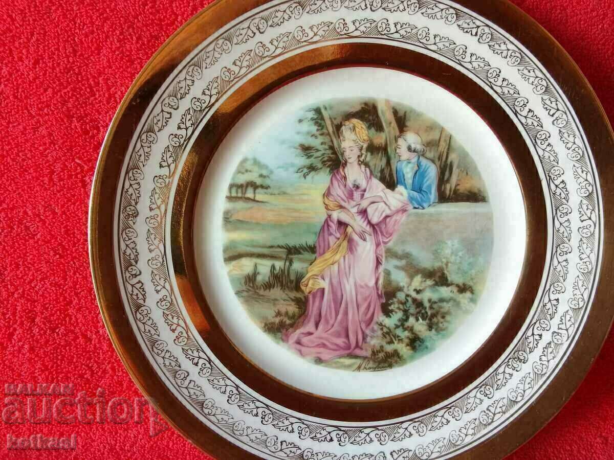 Old Porcelain Plate Furstenberg F Gilt Female Male Encounter with price 115.50 BGN | € 59.05 Old Porcelain Plate Furstenberg F Gilt Female Male Encounter with price 115.50 BGN | € 59.05