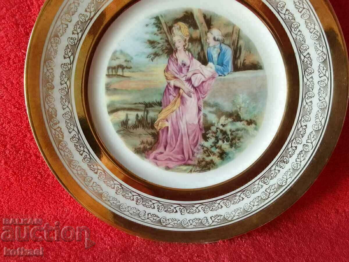 Auction Old Porcelain Plate Furstenberg F Gilt Female Male Encounter Auction Old Porcelain Plate Furstenberg F Gilt Female Male Encounter