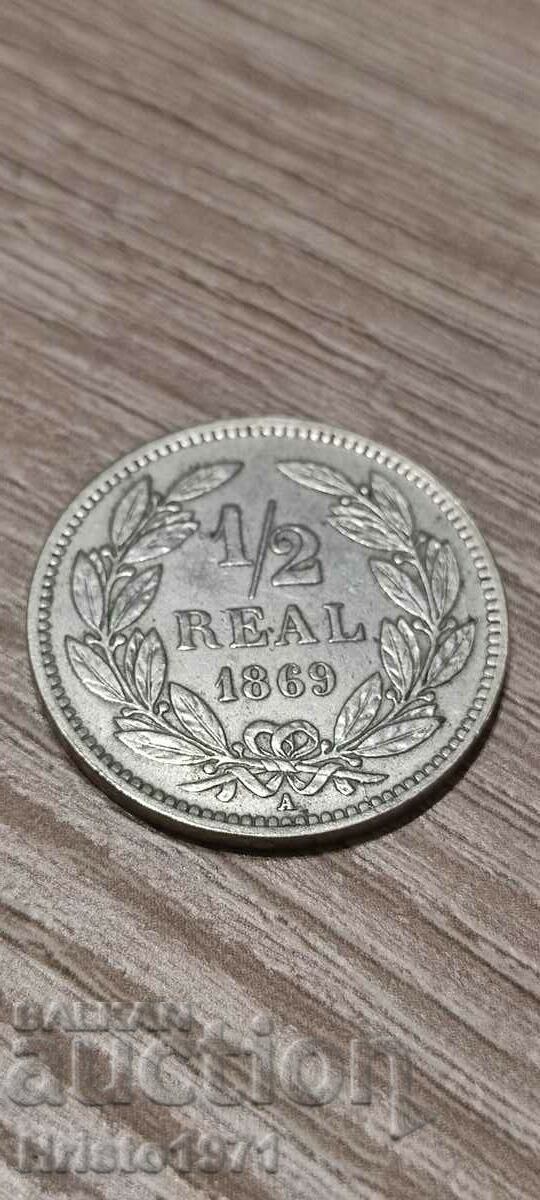 1/2 Real 1869 Honduras