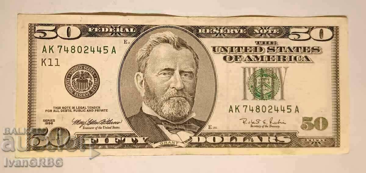 $50 USA 1996 America THE OLD VERSION "BIG HEAD"