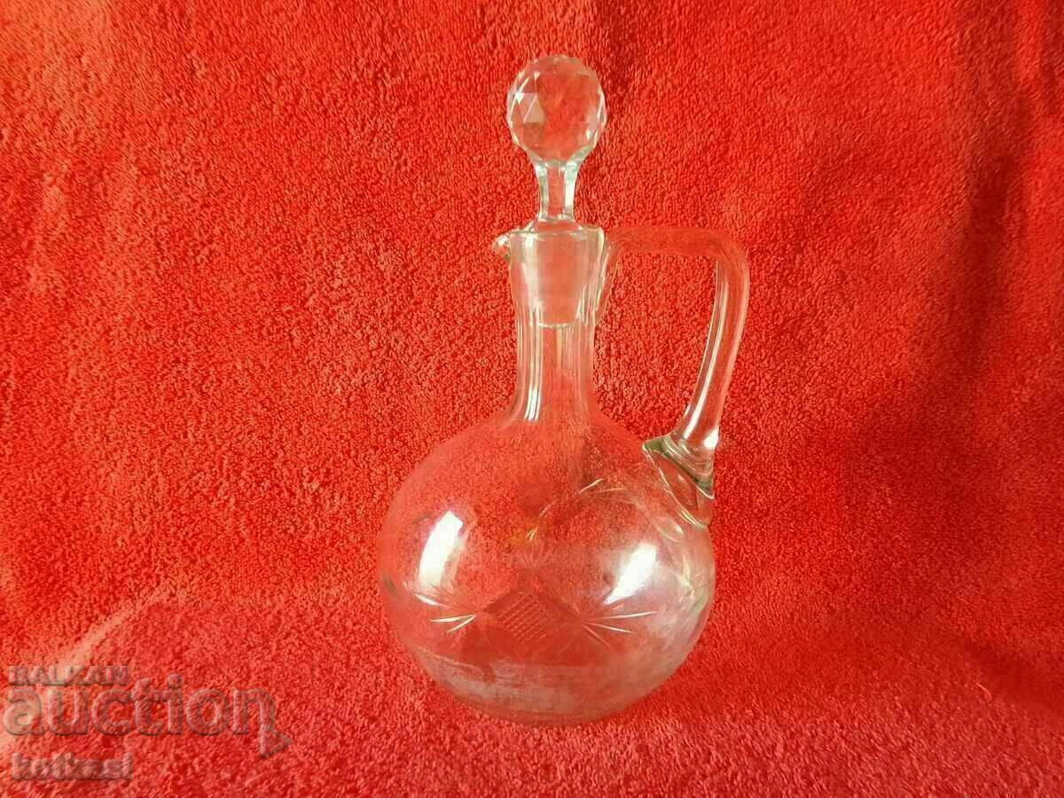 Auction  Old glass Crystal jug about 27 cm.