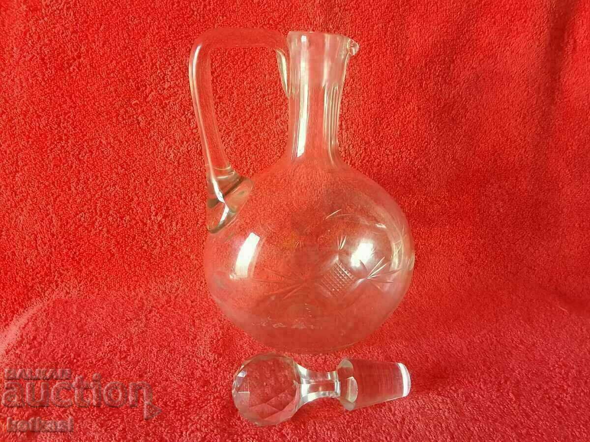 Old glass Crystal jug about 27 cm. - 5