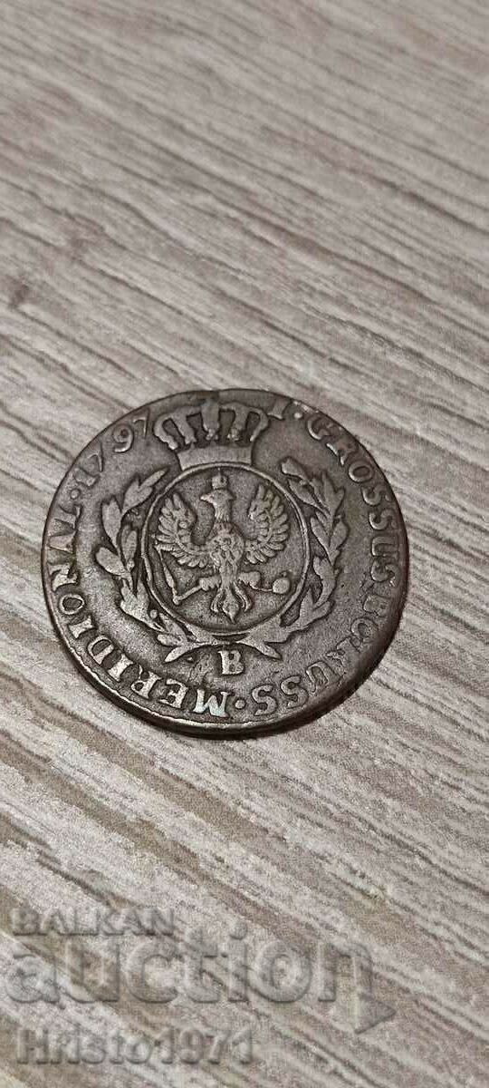 1 Grosz 1797 South Prussia with price 52.00 BGN | € 26.59 1 Grosz 1797 South Prussia with price 52.00 BGN | € 26.59