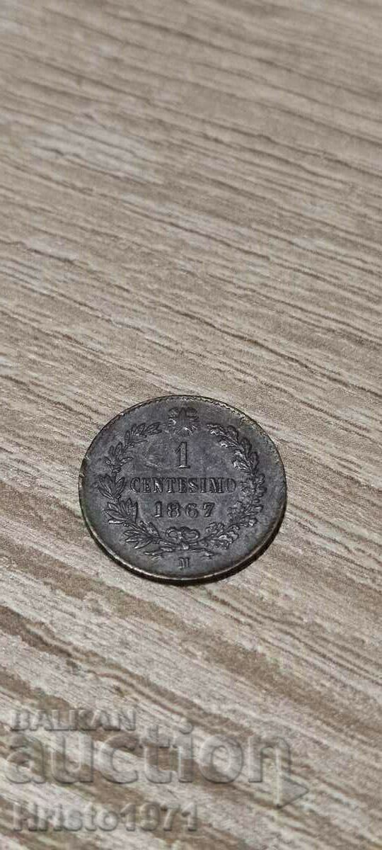 1 чентесимо 1867