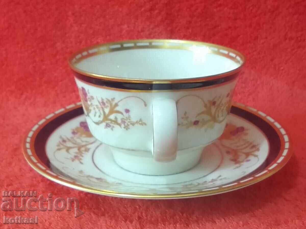 Old Porcelain Double Set Cup Plate R Gilt Cobalt GDR GDR with price 55.50 BGN | € 28.38 Old Porcelain Double Set Cup Plate R Gilt Cobalt GDR GDR with price 55.50 BGN | € 28.38