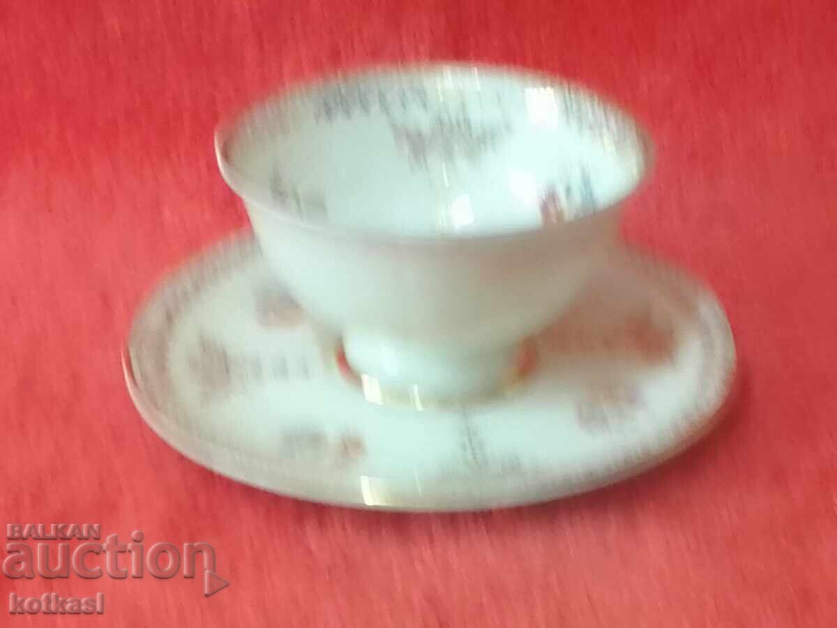 Delivery of Old porcelain double set cup plate Schumann gilt Delivery of Old porcelain double set cup plate Schumann gilt