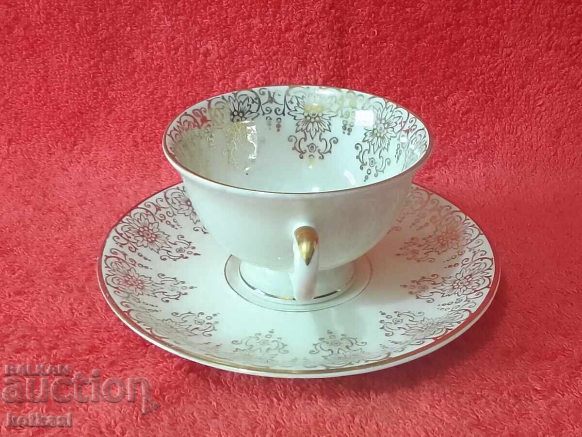 Auction Old porcelain double set cup plate gilding Alka Kunst collection Auction Old porcelain double set cup plate gilding Alka Kunst collection