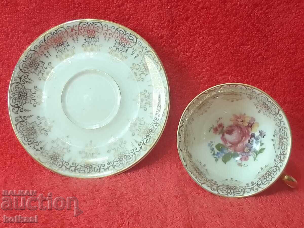 Delivery of Old porcelain double set cup plate gilding Alka Kunst collection Delivery of Old porcelain double set cup plate gilding Alka Kunst collection