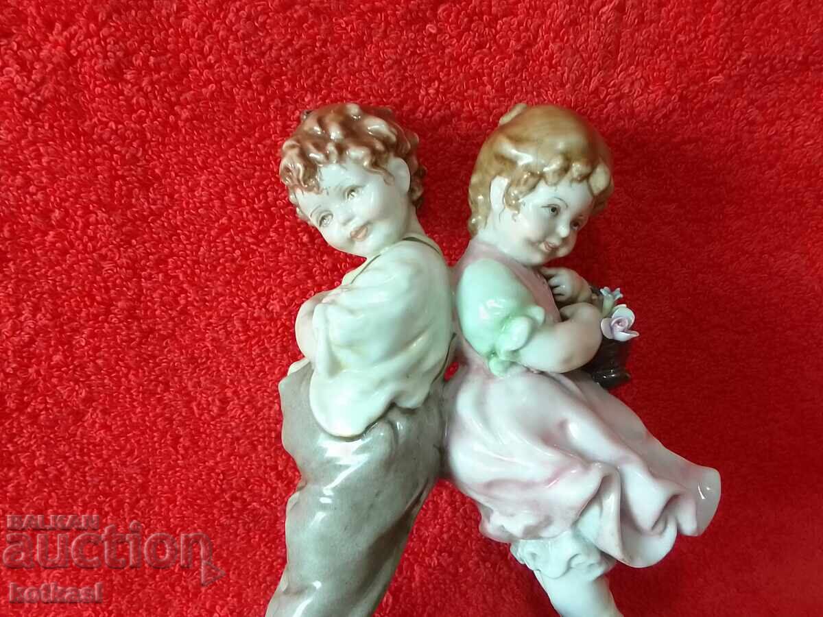 Old porcelain figure Children Boy and Girl author Capadimonte - 6 Old porcelain figure Children Boy and Girl author Capadimonte - 6