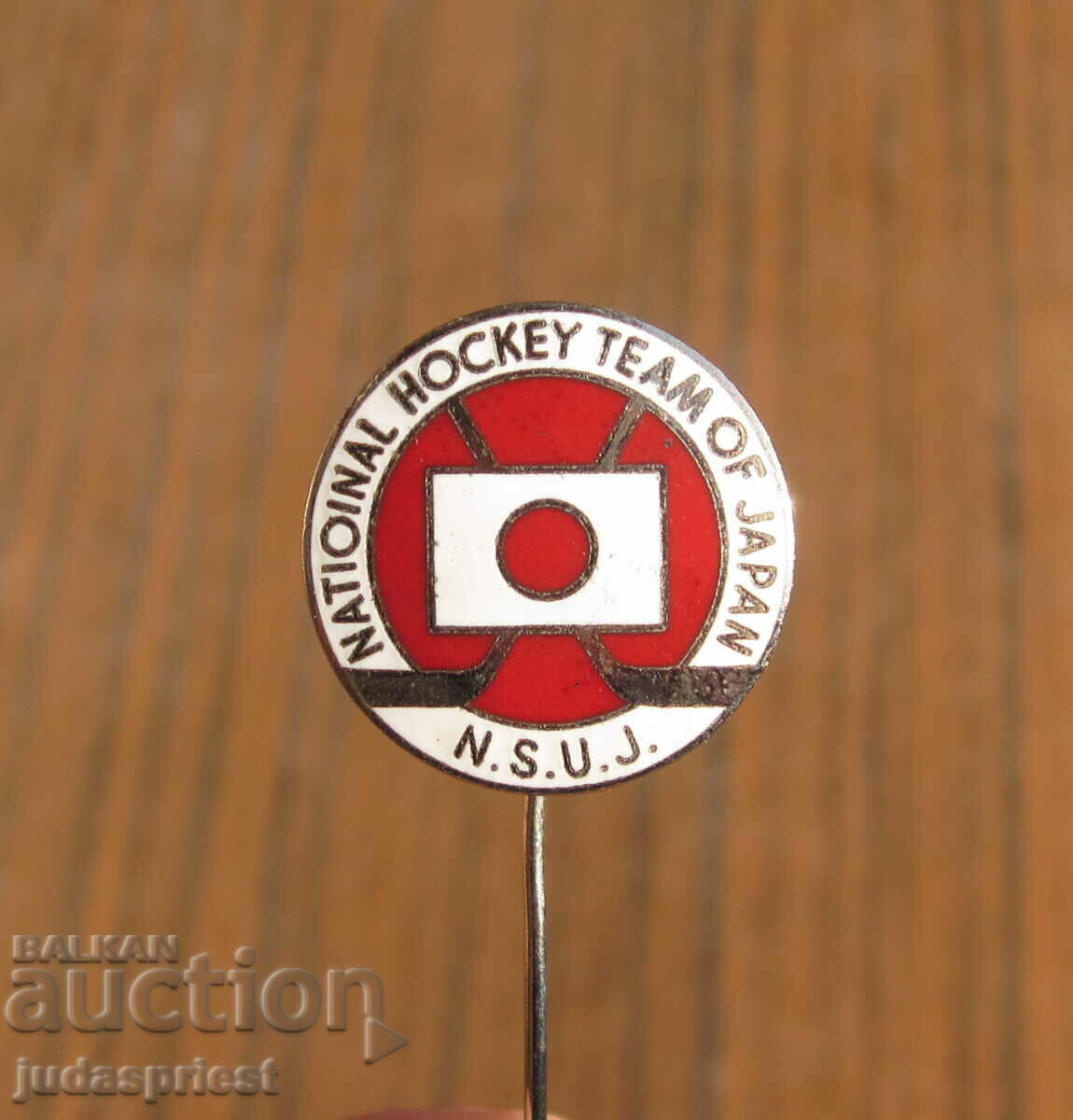 Japan Ice Hockey Federation badge sign enamel