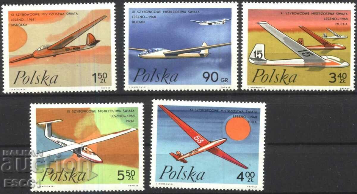 Clean Stamps Aviation Gliders 1968 din Polonia