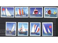 Чисти марки Лодки Ветроходна регата 1965 от Полша
