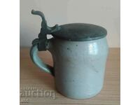 Very old ceramic beer mug (mug)