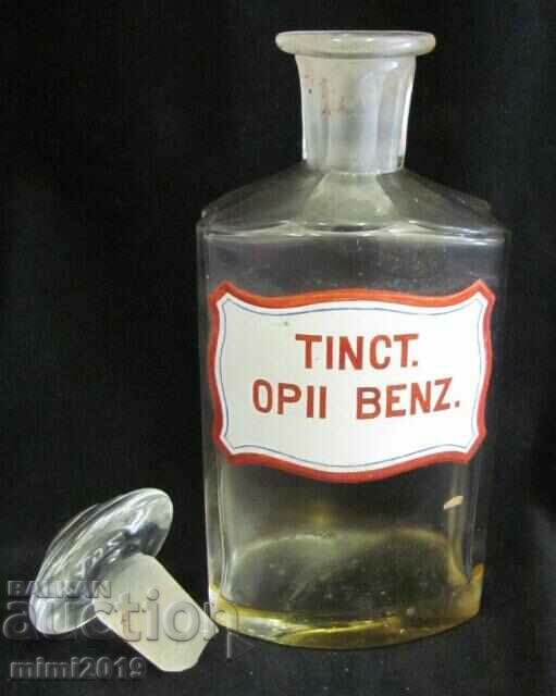 Auction  WWII Glass Apothecary Anesthesia Bottle