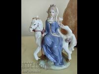 Porcelain figure, romance, horse princess