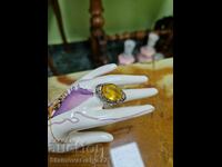 A lovely antique German silver citrine ring