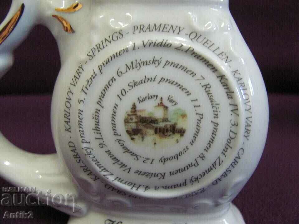 Livrarea Hranitoare din porțelan antic cu Karlovy Vary Gilt