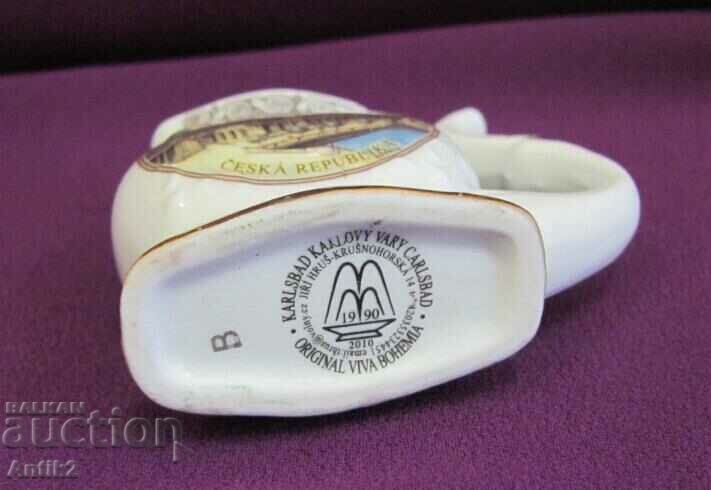 Hranitoare din porțelan antic cu Karlovy Vary Gilt - 7